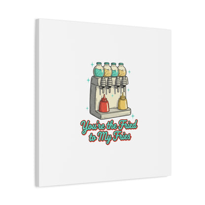 You’re the Fried to My Fries Canvas | Retro Diner Matchbook, Pantry Label Art
