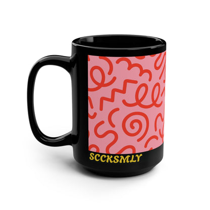 Mug Red Candy Swirls 15 oz — Black
