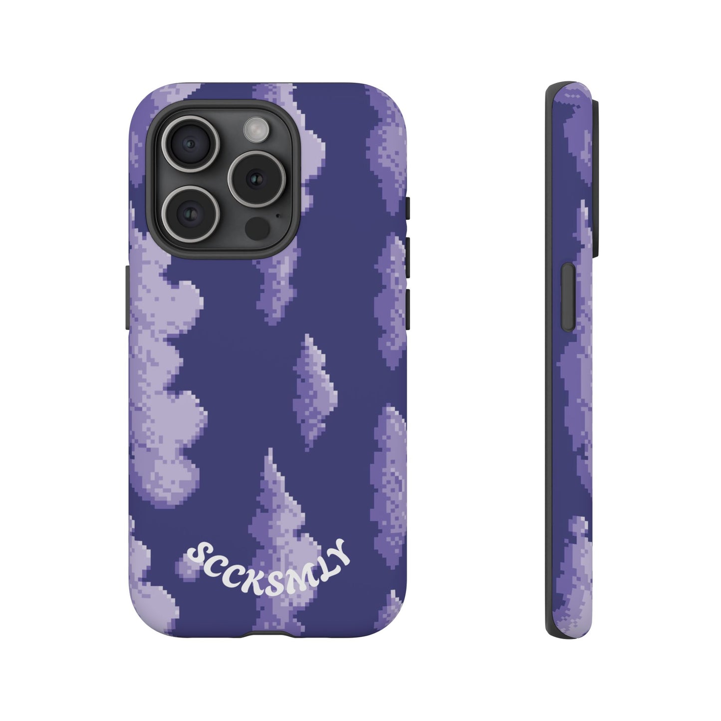 Lilac Pixel Cloud Tough Phone Case for Apple