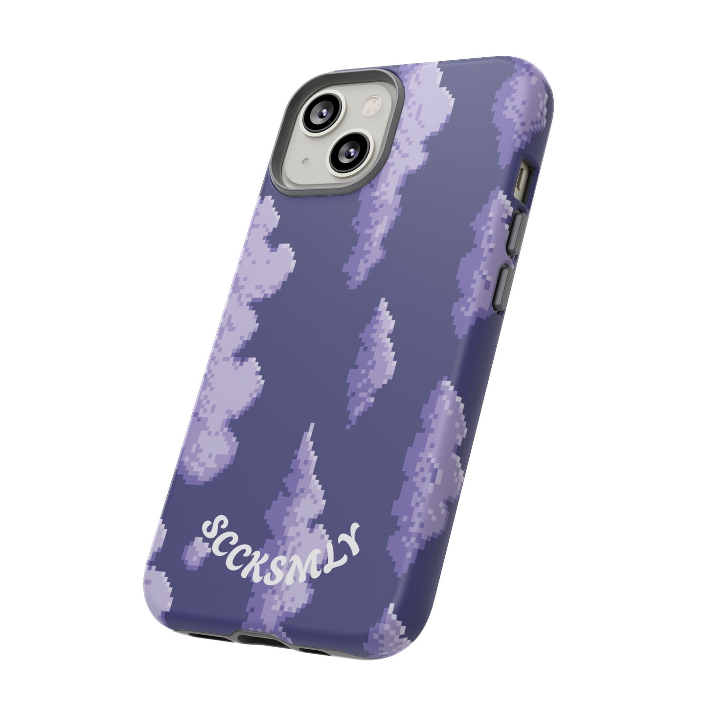 Lilac Pixel Cloud Tough Phone Case for Apple