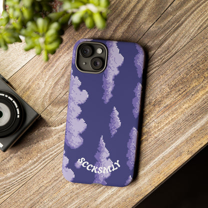 Lilac Pixel Cloud Tough Phone Case for Apple