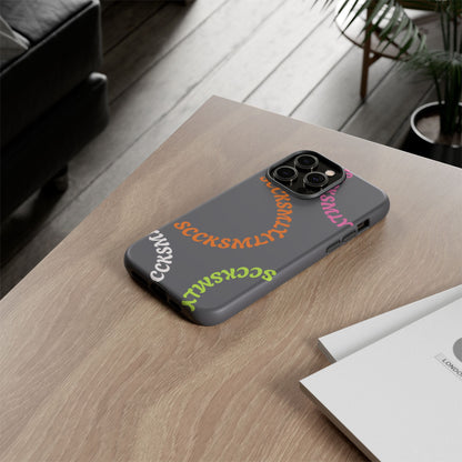 Y2K Wavy Script Tough Case for Apple- Gray