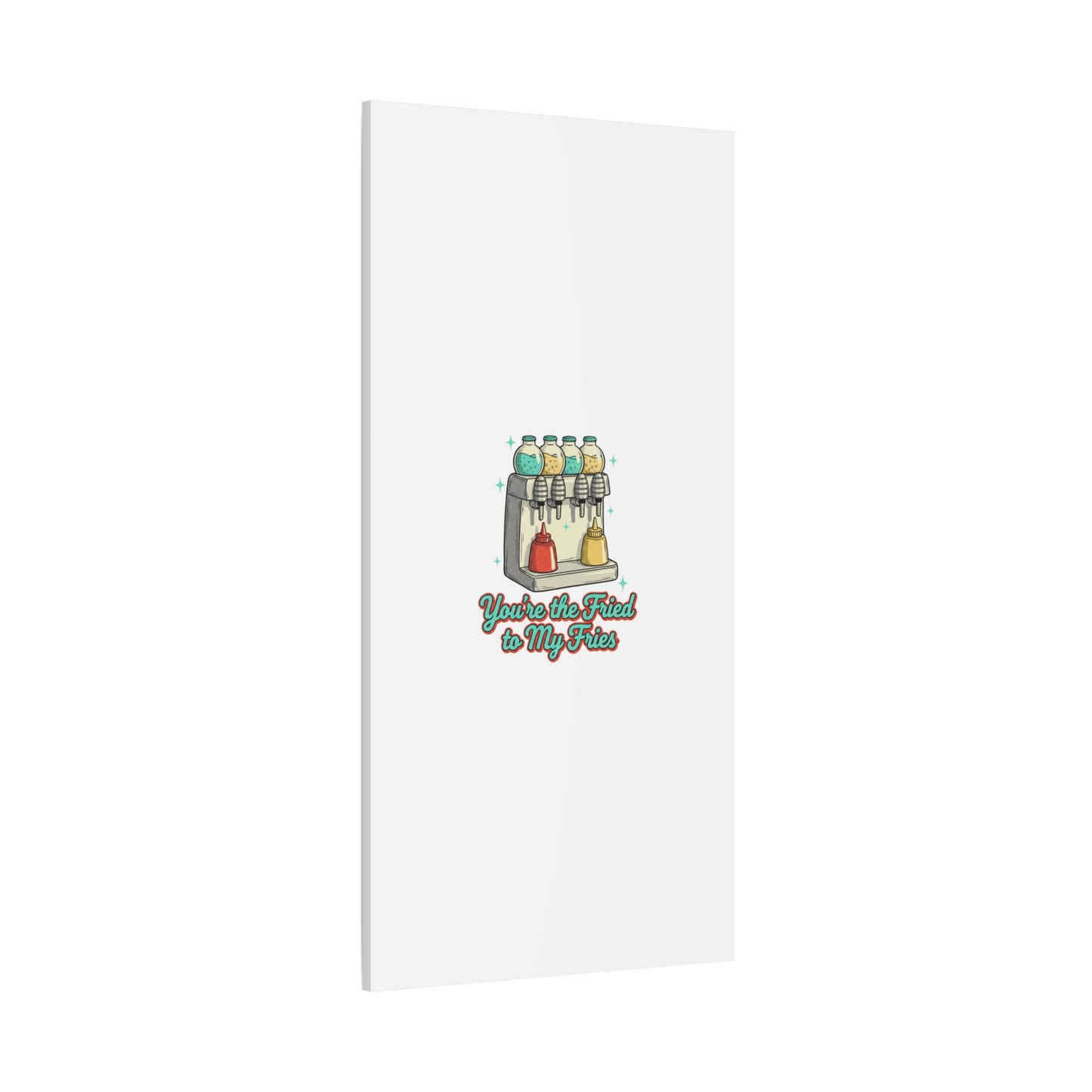 You’re the Fried to My Fries Canvas | Retro Diner Matchbook, Pantry Label Art