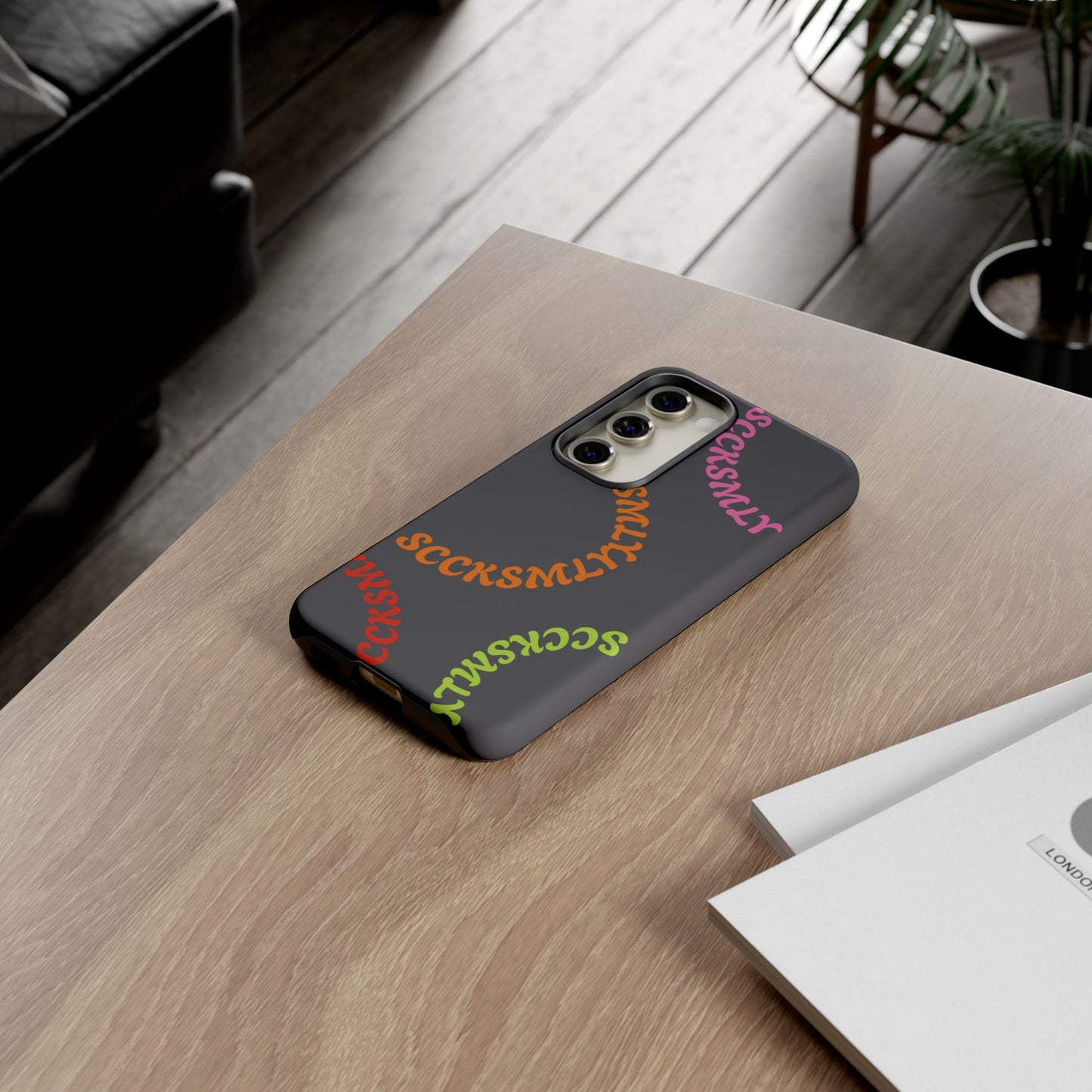 Y2K Wavy Script Tough Case for Samsung- Gray