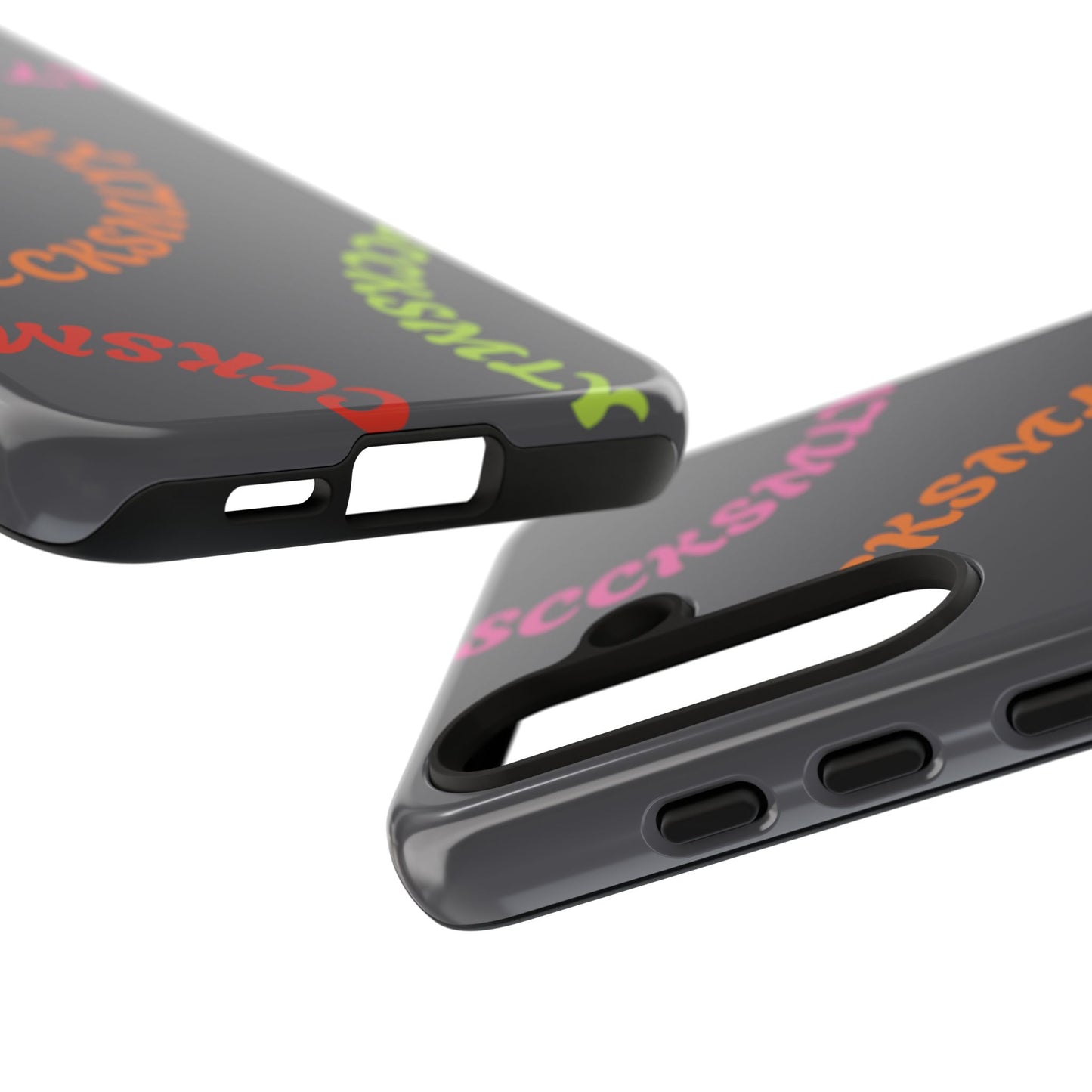 Y2K Wavy Script Tough Case for Samsung- Gray