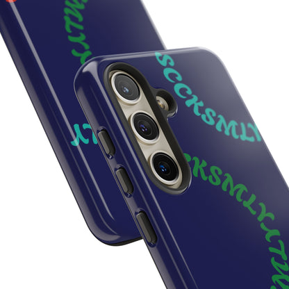 Y2K Wavy Script Tough Case for Samsung- Navy Blue