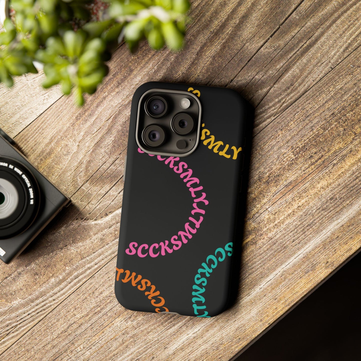 Y2K Wavy Script Tough Case for Apple- Black