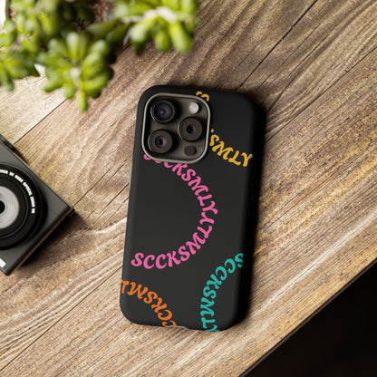 Y2K Wavy Script Tough Case for Apple- Black