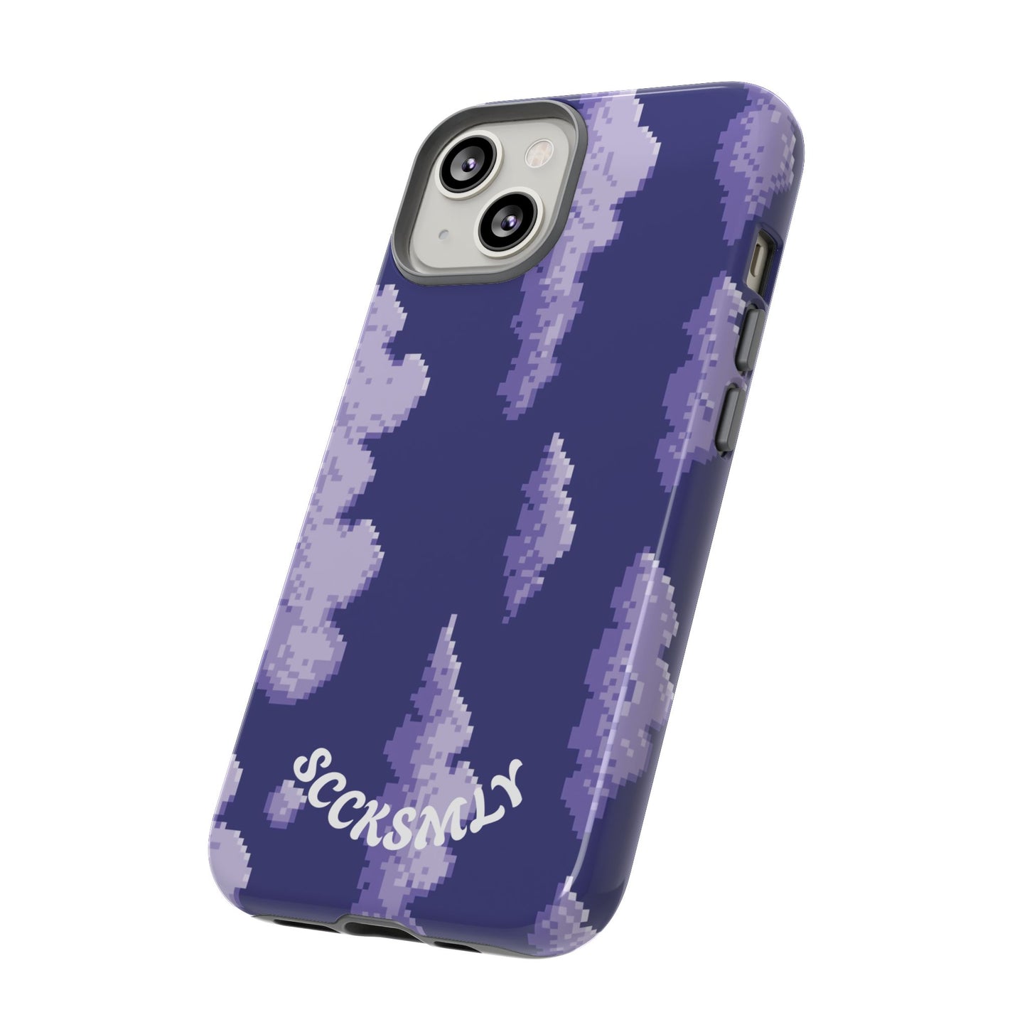 Lilac Pixel Cloud Tough Phone Case for Apple