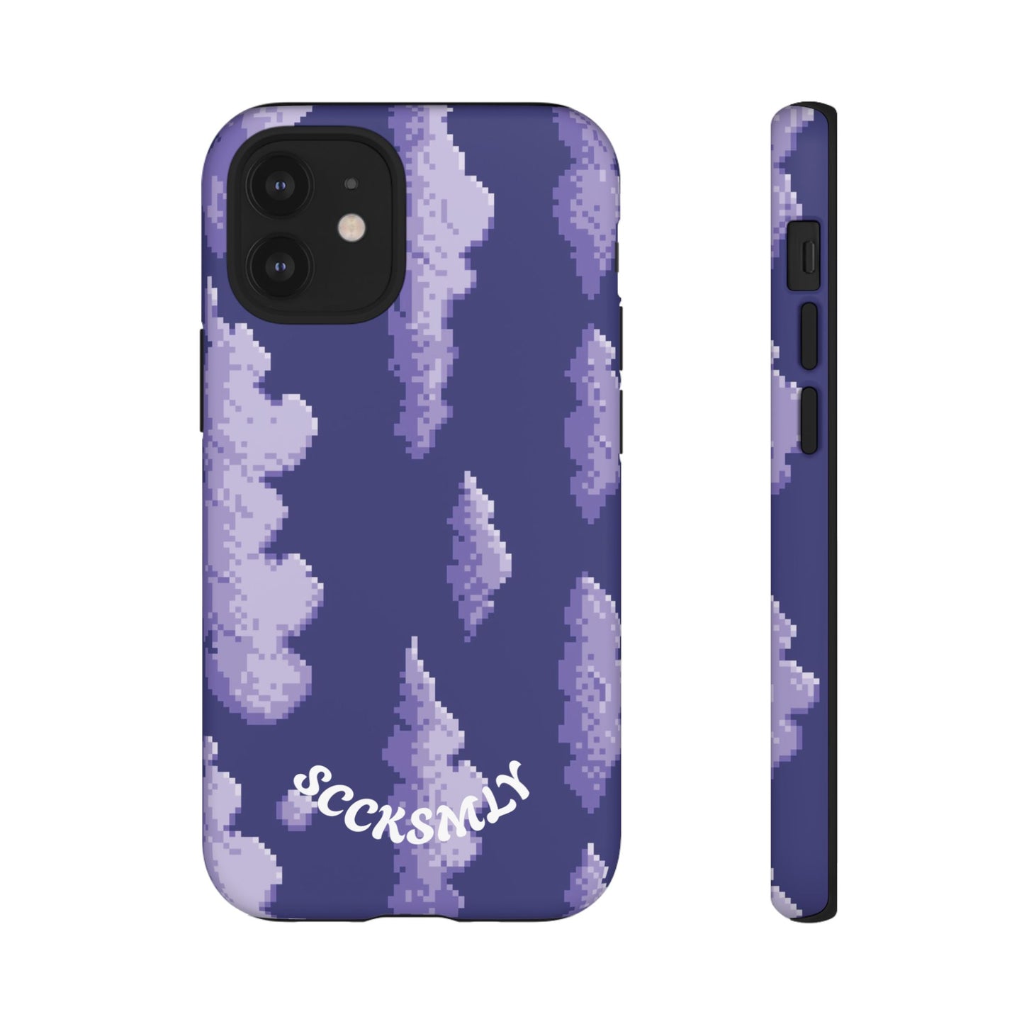 Lilac Pixel Cloud Tough Phone Case for Apple