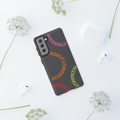 Y2K Wavy Script Tough Case for Samsung- Gray