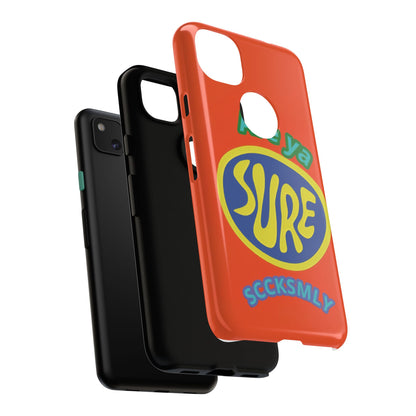 Orange "ARE YA SURE" Tough Phone Case for Google Pixel