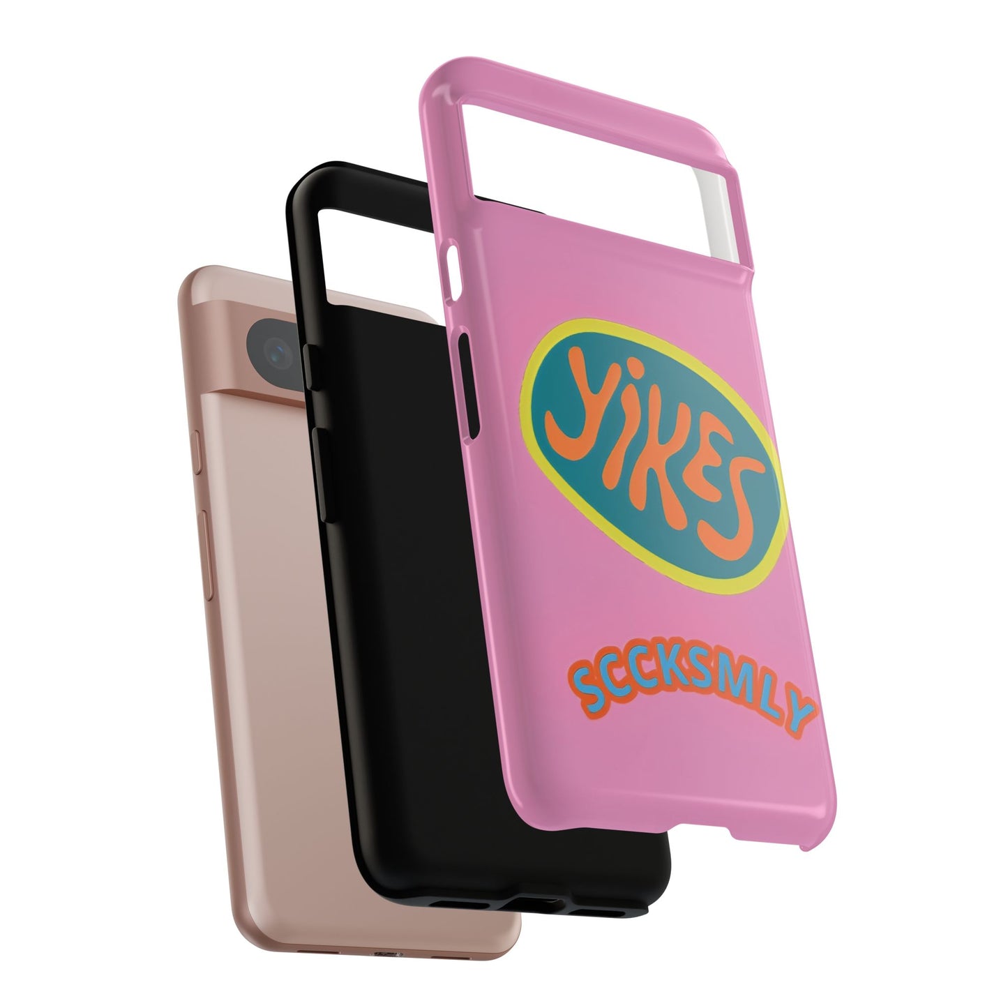Pink "YIKES" Tough Phone Case for Google Pixel