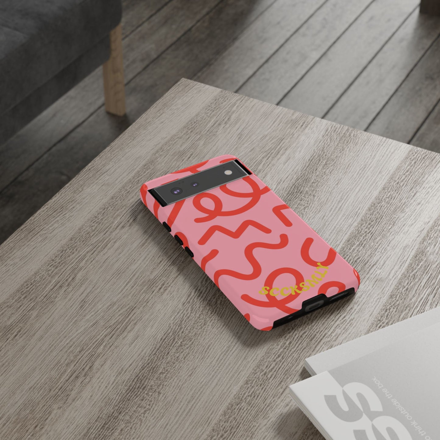 Red Candy Swirls Tough Phone Case for Google