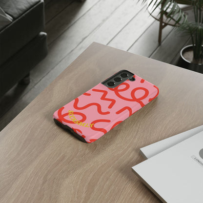 Red Candy Swirls Tough Phone Case for Samsung