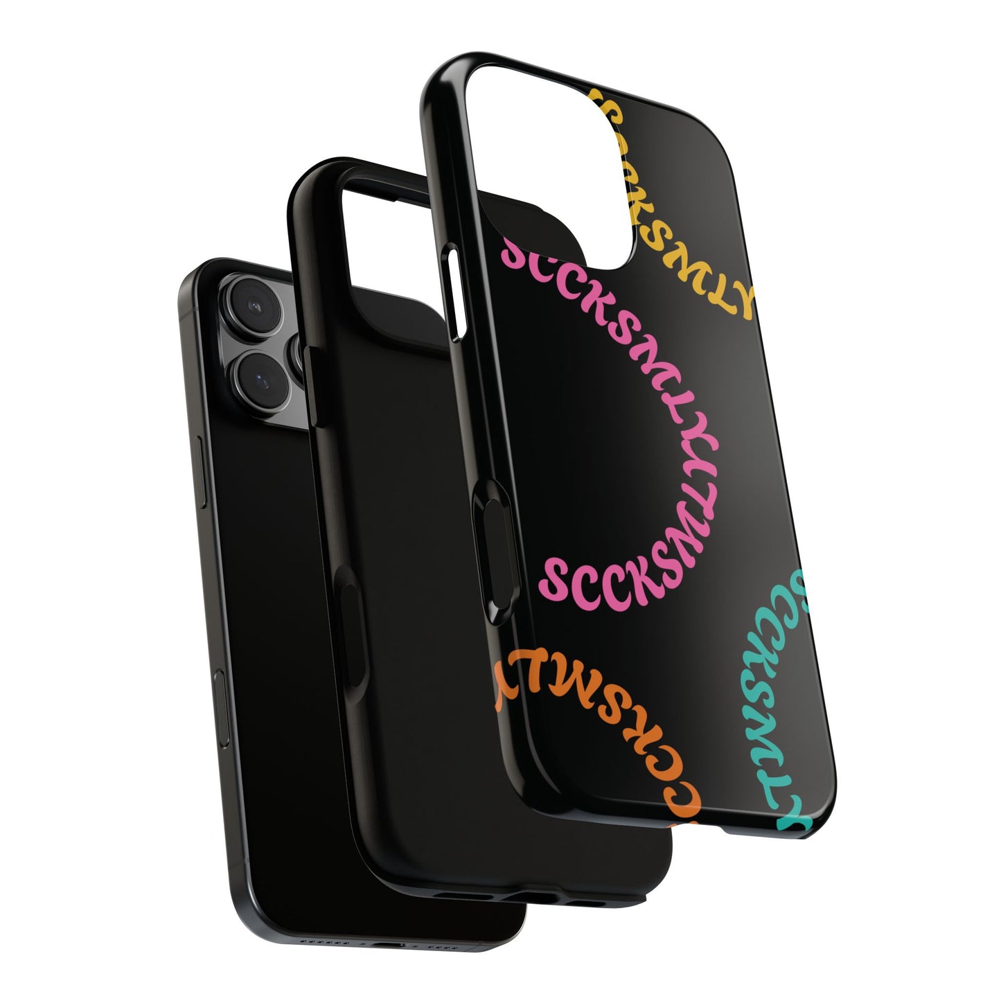 Y2K Wavy Script Tough Case for Apple- Black