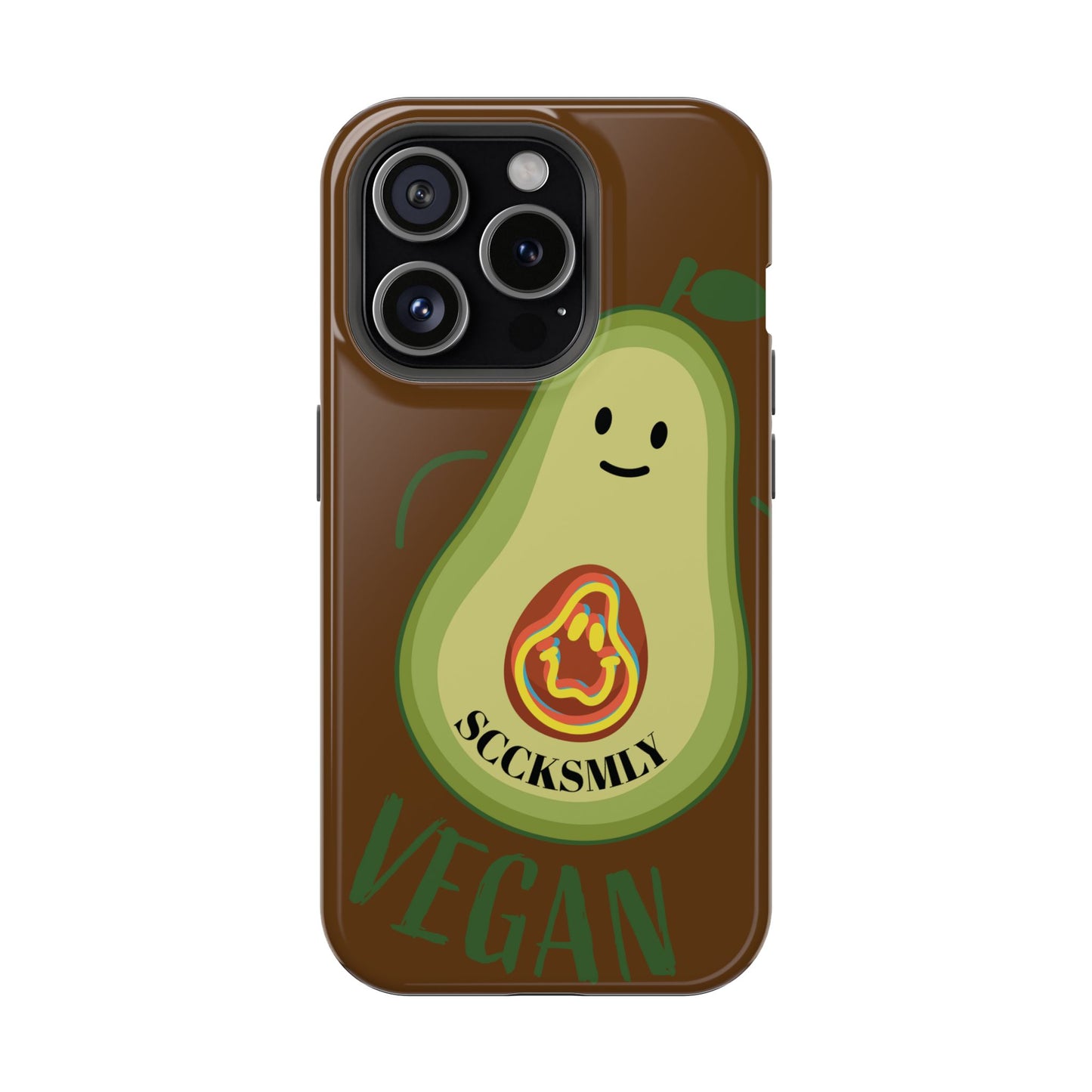 "IOS or Apple" Playful Vegan Avocado Phone Case - Tough, Durable Protection with a Fun Design