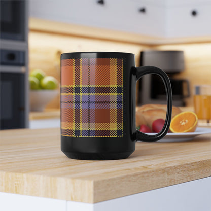 Mug Orange Sickle Plaid 15oz — Black