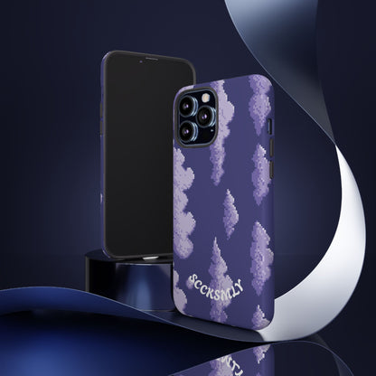 Lilac Pixel Cloud Tough Phone Case for Apple