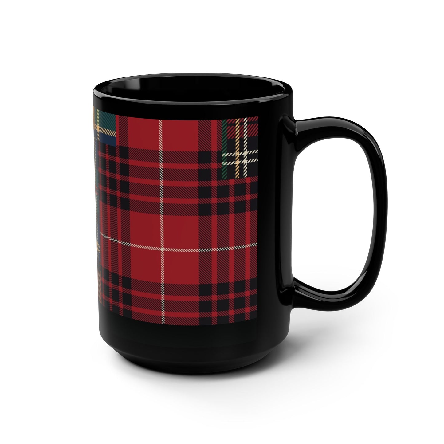 Mug Heritage Hues Patchwork 15 oz — Black