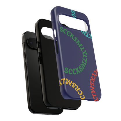 Y2K Wavy Script Tough Case for Google Pixel- Navy Blue