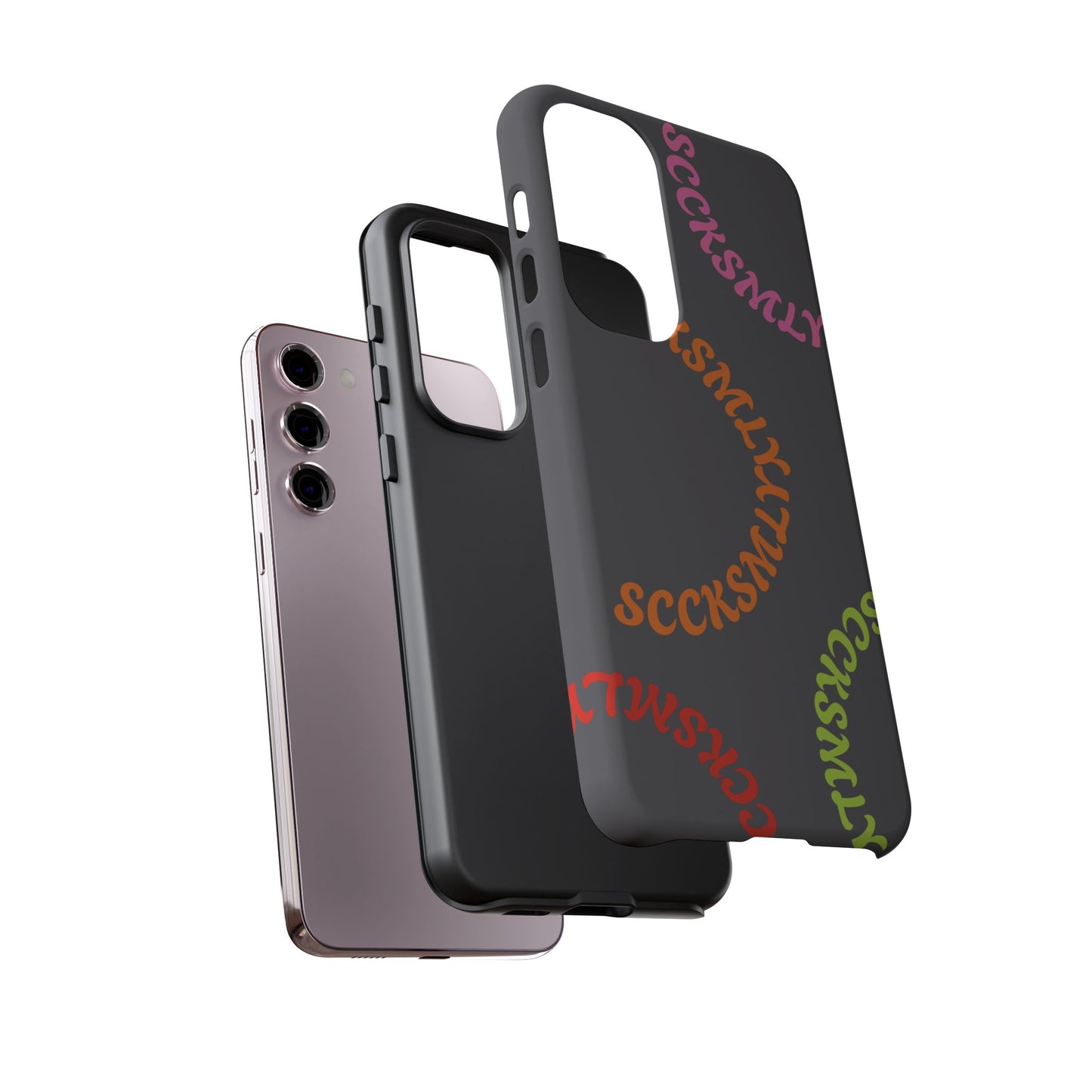 Y2K Wavy Script Tough Case for Samsung- Gray