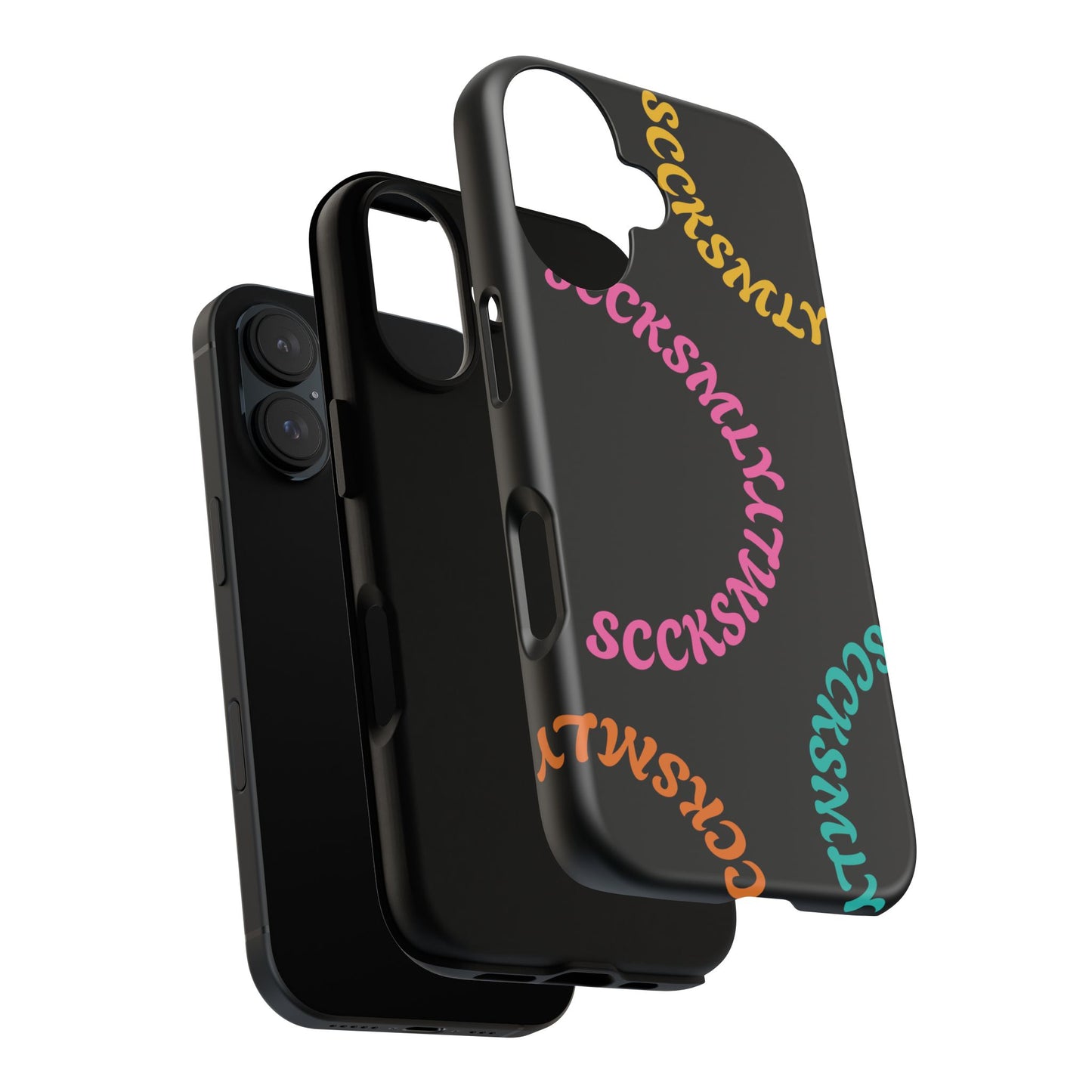 Y2K Wavy Script Tough Case for Apple- Black