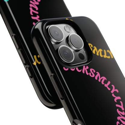Y2K Wavy Script Tough Case for Apple- Black