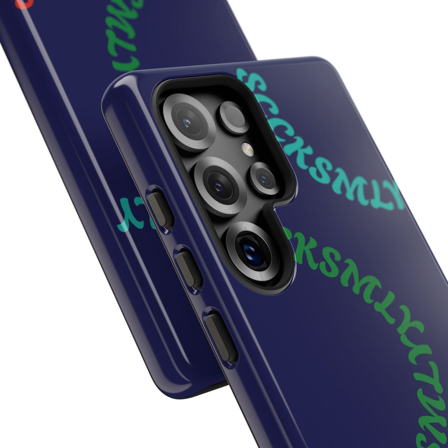 Y2K Wavy Script Tough Case for Samsung- Navy Blue