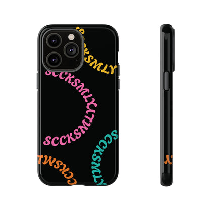 Y2K Wavy Script Tough Case for Apple- Black
