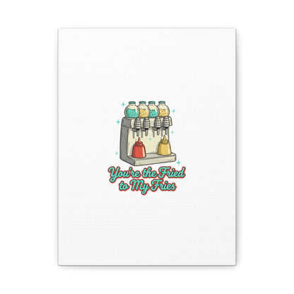 You’re the Fried to My Fries Canvas | Retro Diner Matchbook, Pantry Label Art