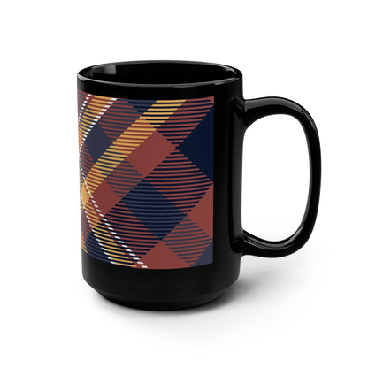 Mug Harvest Tartan 15 oz — Black
