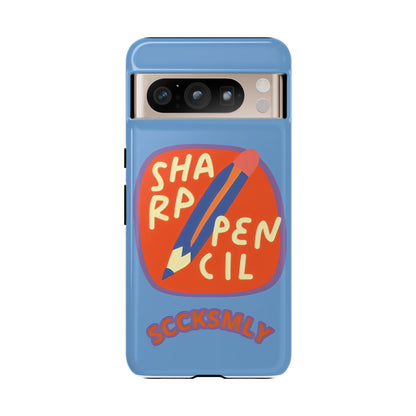 Blue "SHARPEN PENCIL" Tough Phone Case for Google Pixel