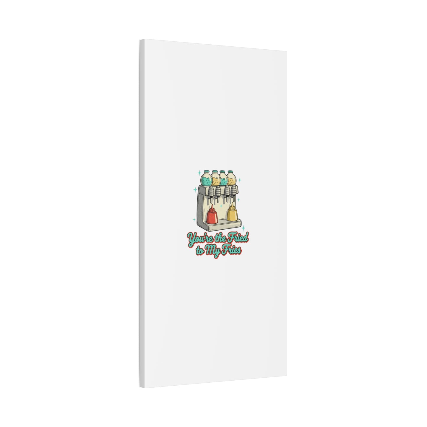 You’re the Fried to My Fries Canvas | Retro Diner Matchbook, Pantry Label Art