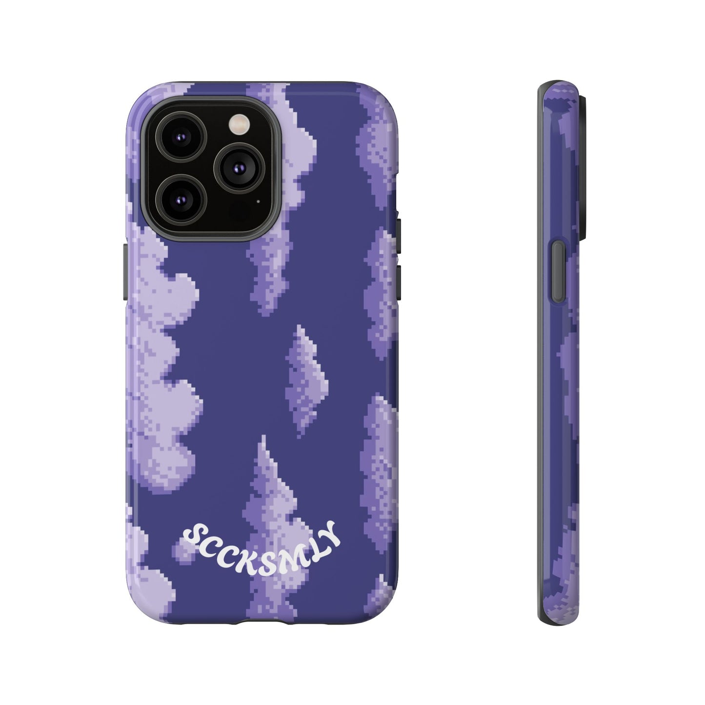 Lilac Pixel Cloud Tough Phone Case for Apple