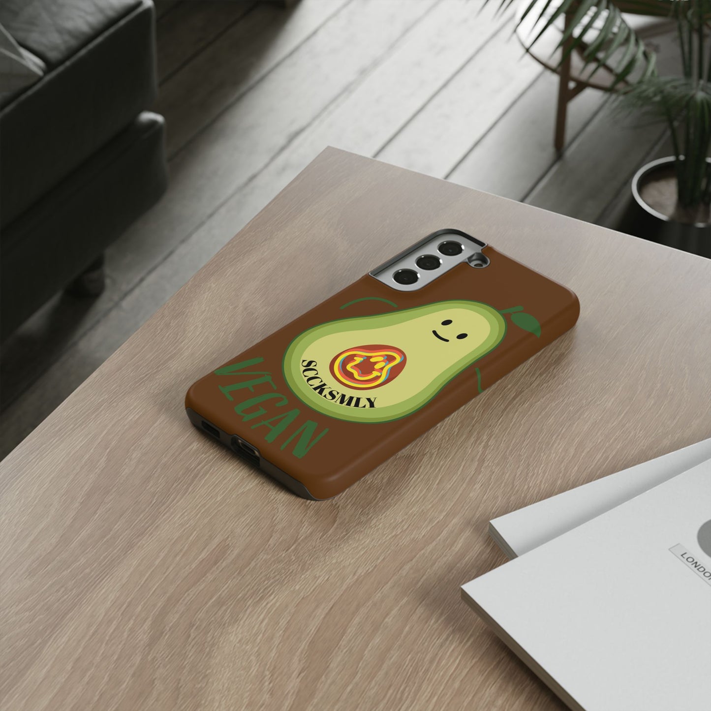 Playful Vegan Avocado Phone Case for Samsung