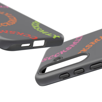 Y2K Wavy Script Tough Case for Samsung- Gray