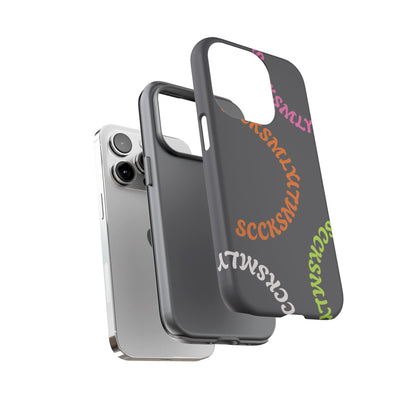 Y2K Wavy Script Tough Case for Apple- Gray