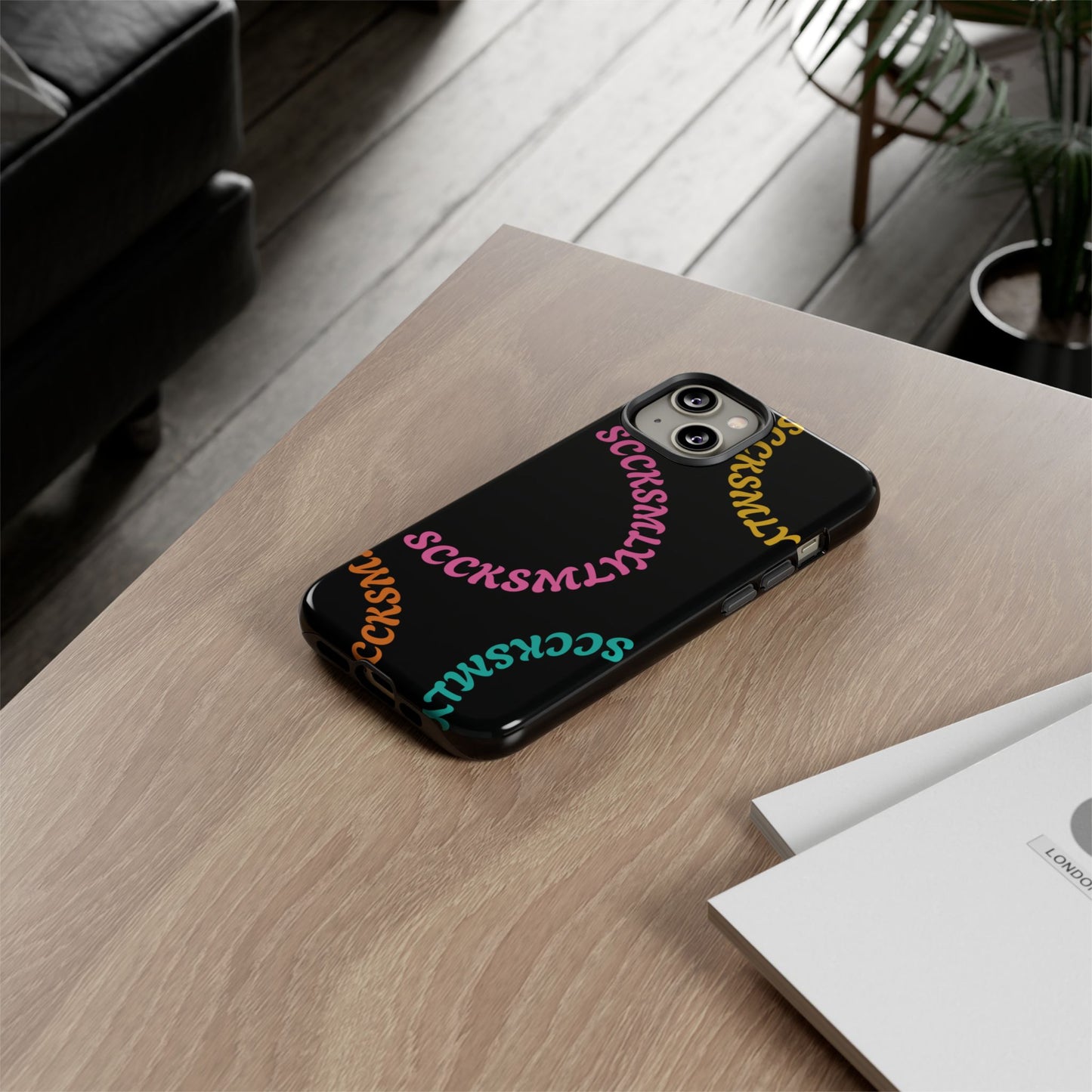 Y2K Wavy Script Tough Case for Apple- Black