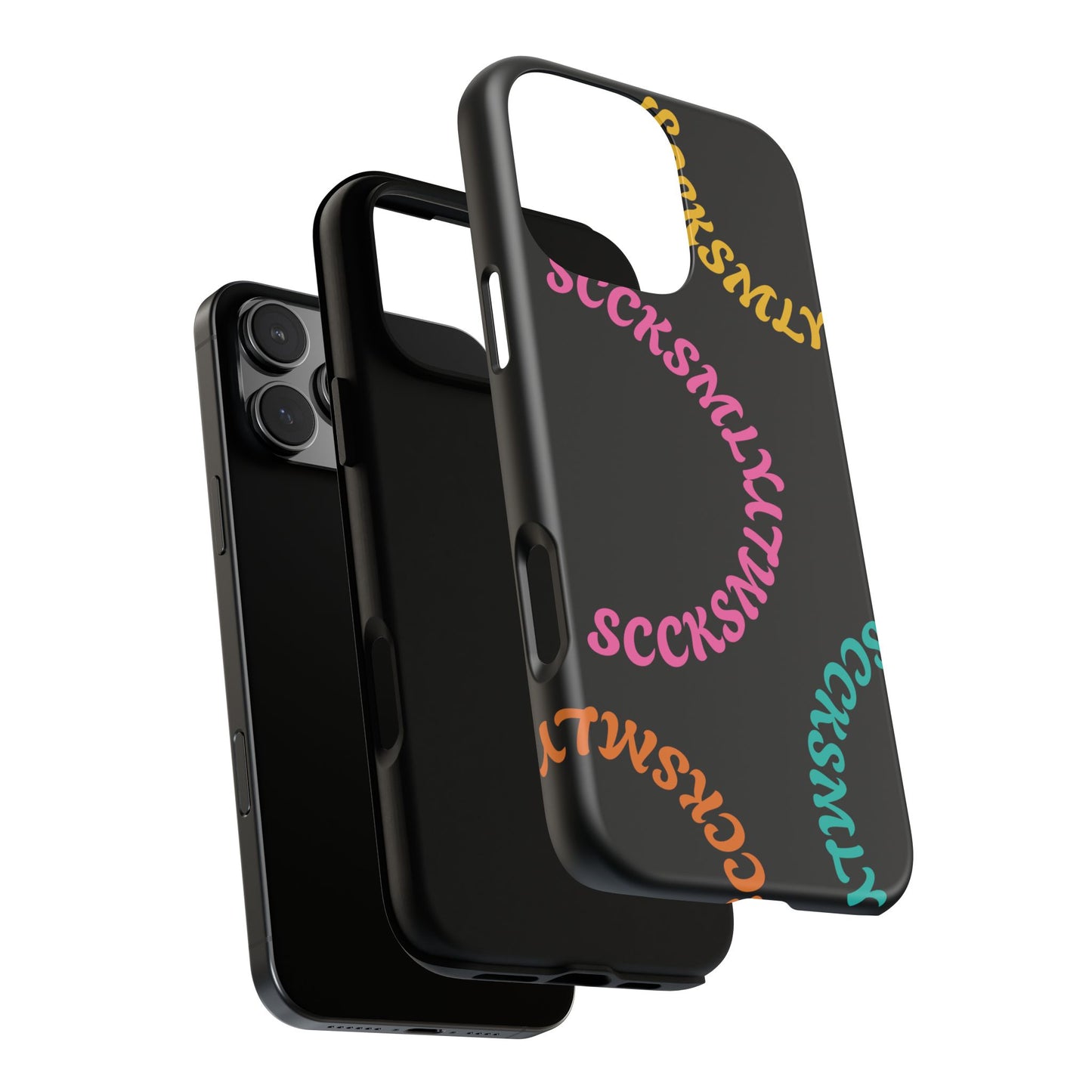 Y2K Wavy Script Tough Case for Apple- Black