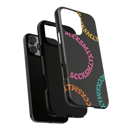 Y2K Wavy Script Tough Case for Apple- Black