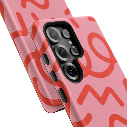 Red Candy Swirls Tough Phone Case for Samsung