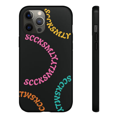Y2K Wavy Script Tough Case for Apple- Black