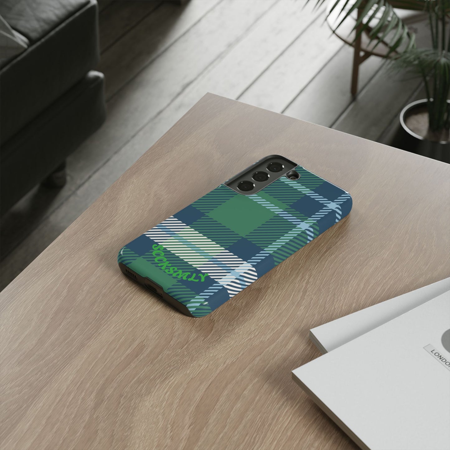 Earth and Sky Plaid Tough Phone Case for Samsung