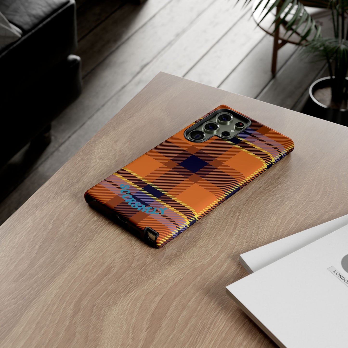 Orange Sickle Plaid Phone Case for Samsung