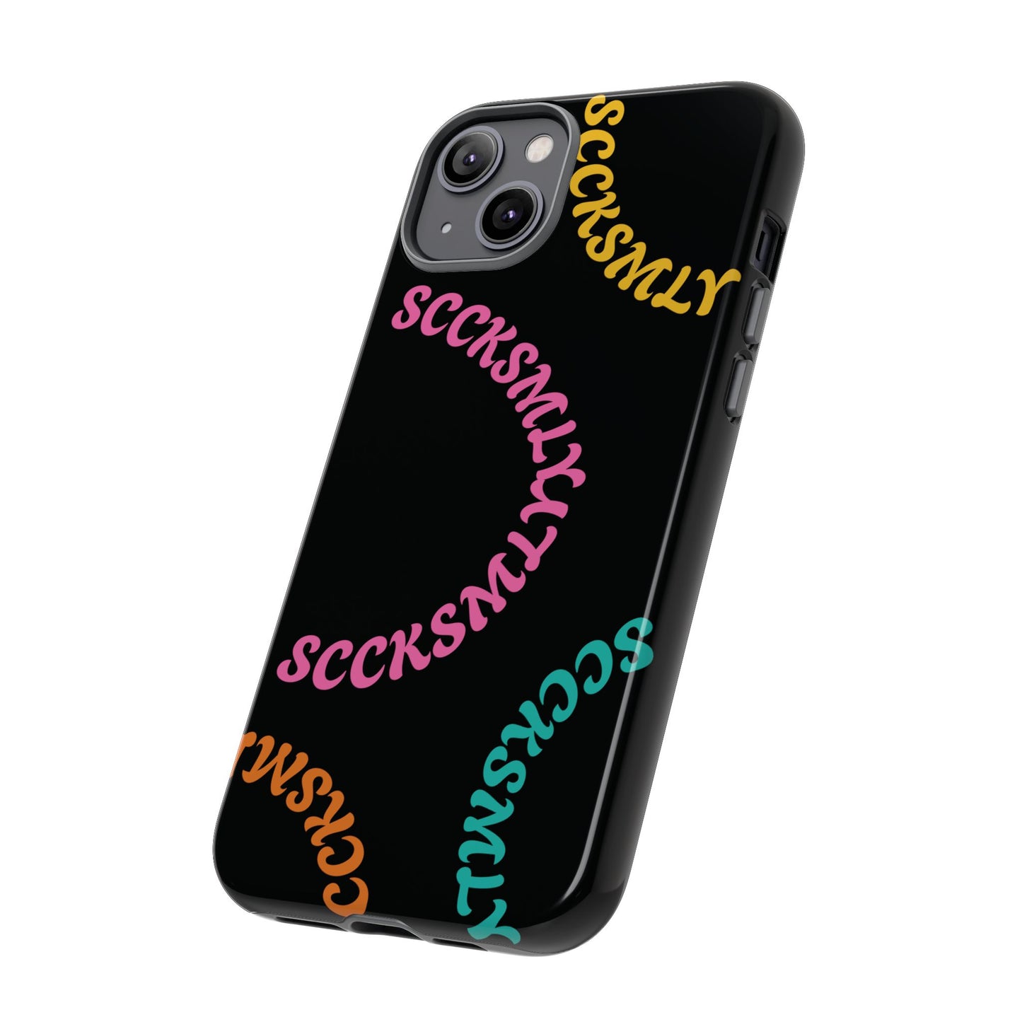 Y2K Wavy Script Tough Case for Apple- Black
