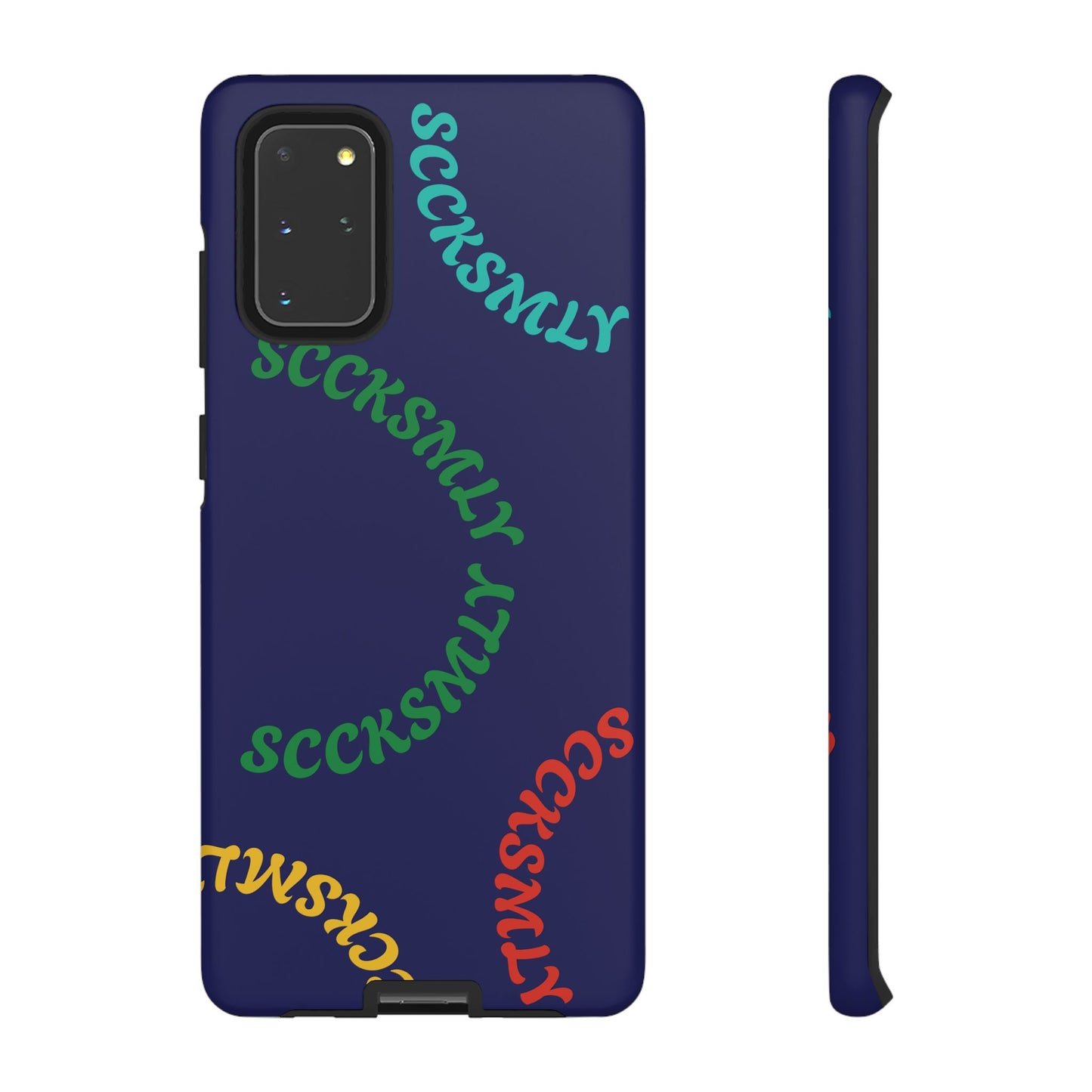 Y2K Wavy Script Tough Case for Samsung- Navy Blue