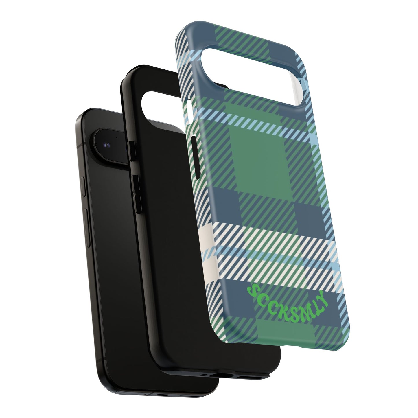 Earth and Sky Plaid Tough Phone Case for Google Pixel