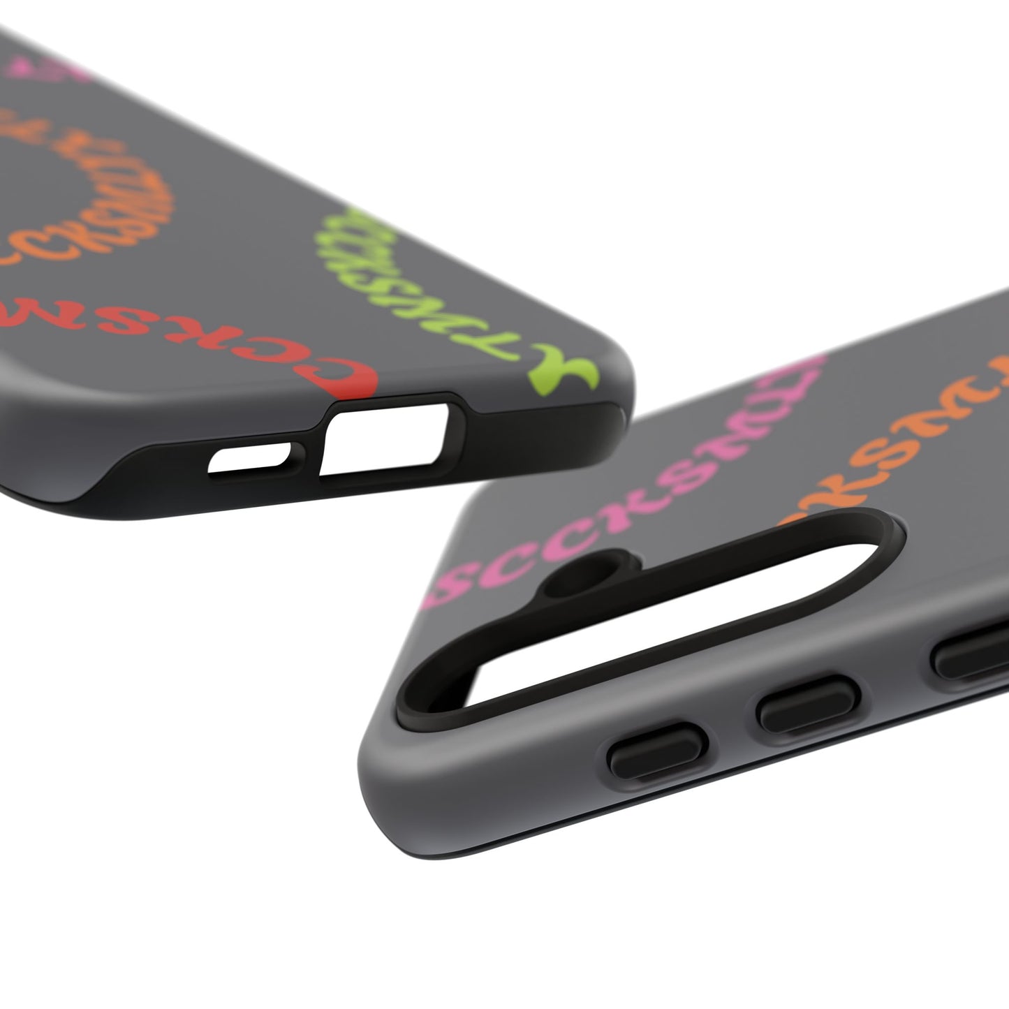 Y2K Wavy Script Tough Case for Samsung- Gray