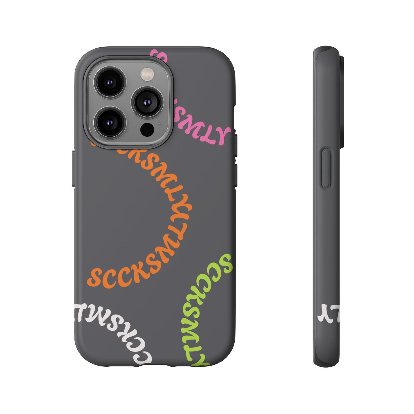 Y2K Wavy Script Tough Case for Apple- Gray